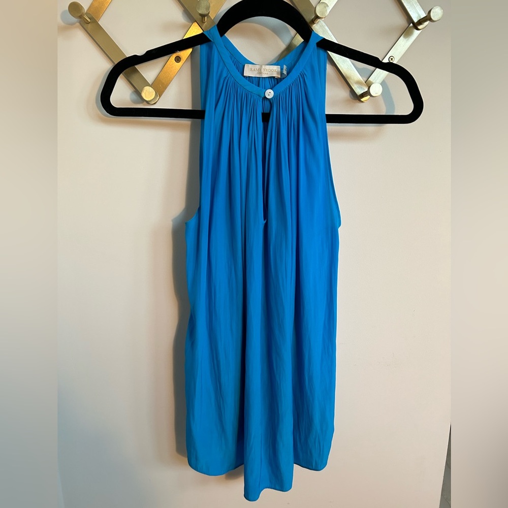 Ramy Brook Turquoise Blue Silk Top, Size XXS